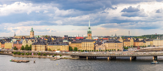 Naklejka na ściany i meble Ppanorama of the Old Town (Gamla Stan) in Stockholm, Sweden