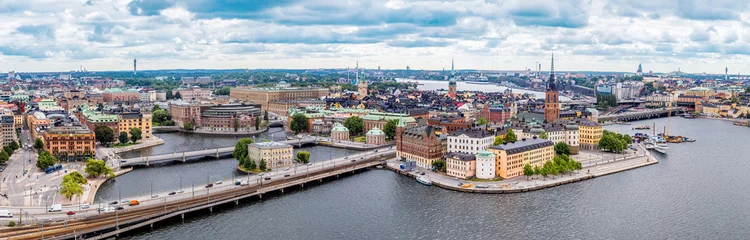 Deurstickers Ppanorama van de oude stad in Stockholm, Zweden © Sergii Figurnyi