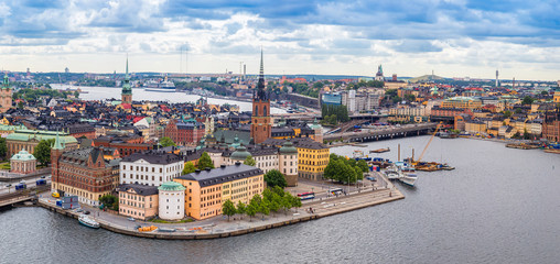 Ppanorama of the Old Town  in Stockholm, Sweden