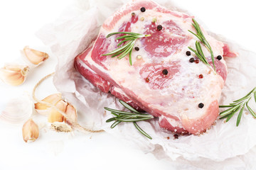 Raw meat isolated on white