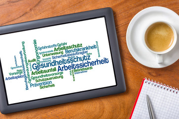 Tablet  - Gesundheitsschutz ind Arbeitssicherheit