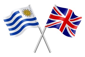 Flags: Uruguay and United Kingdom
