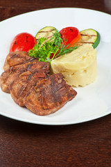 tongue with grilled vegetable