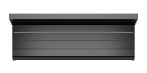 top view of black street bench isolated on white background