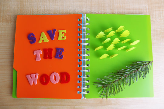 Concept of conservation forests cut paper