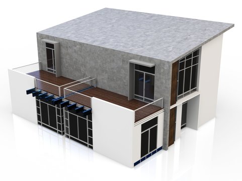 3d Modern Duplex House