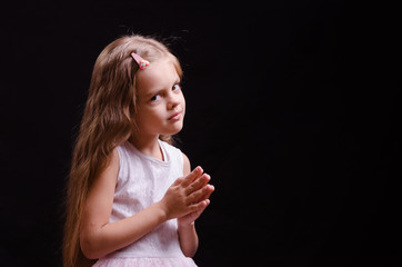 Five-year girl make a wish
