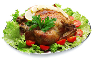 Baked chicken for festive dinner