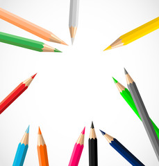 Color pencils on a white background vector