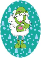 Christmas funny sheep.