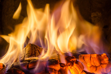 Hot coals in the fire - 73790633