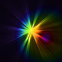 Abstract flash star light. Colorful exploding