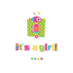 baby shower it’s a girl greeting card