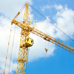crane on blue sky background