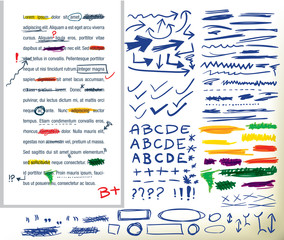 handdrawn correction elements