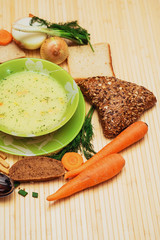 soup with dill and bread