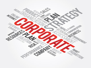 Word Cloud with Corporate related tags, vector business concept