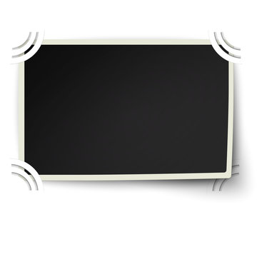 Retro straight edges photo frame with one not fixed corner