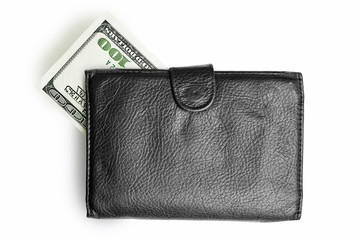 dollars in the black wallet