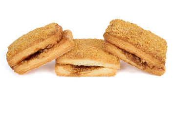 Three pieces of pastry