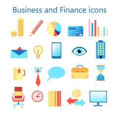 Vector icons set for business and finance web application