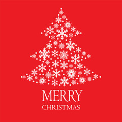 Christmas tree made of snowflakes