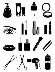 Makeup icons set