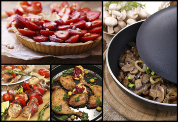 Delicious homemade food collage