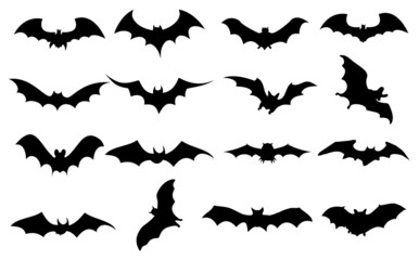 Bats icons set - obrazy, fototapety, plakaty