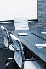 conference table with screen