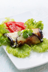roll of Appetizer of eggplant