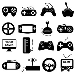 video game control icons set