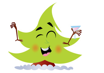 choinka z kieliszkiem szampana,ozdoba