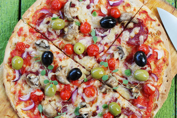 pizza with mushrooms