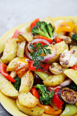 Grilled vegetables on a plate