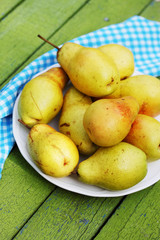 yellow pears on a plate