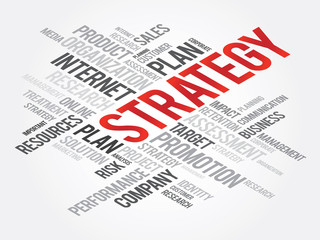 Word Cloud with Strategy related tags, vector business concept