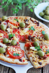 pizza with mushrooms