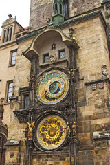 Fototapeta na wymiar Astronomical clock at the Old Town City Hall in Prague