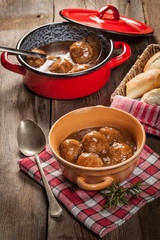 Meatballs in the sauce.
