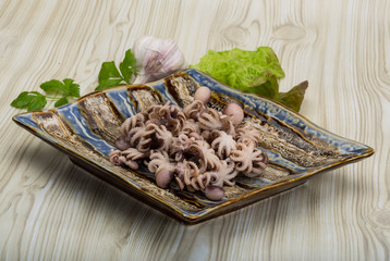 Boiled octopus