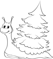 Fototapeta premium Cartoon Snail