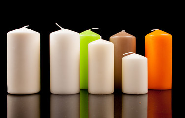 Christmas candles on a black background