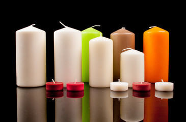 Christmas candles on a black background