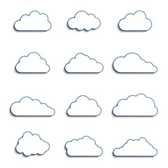 different clouds with 3d effect