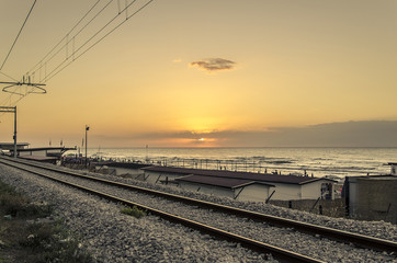 Ferrovia - Veduta al tramonto