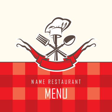 menu design with spoon, knife and fork