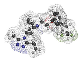 Maraviroc HIV drug molecule (entry inhibitor class).