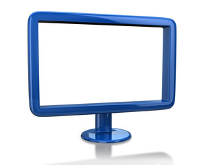 Bue monitor with blank white screen