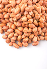 Groundnut or peanut over white background